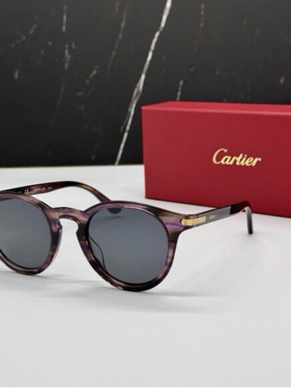 NEW CARTIER HAVANA UNISEX SUNGLASSES CARTIER CT0010S 003